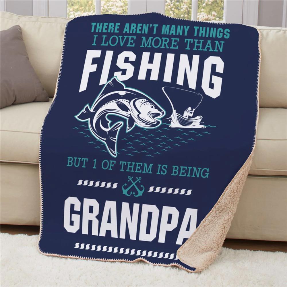 To My Grandpa 1 Of Them Is Being Grandpa This Fleece Blanket For Grandparents From Granddaughter For Grandson