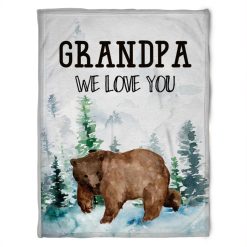 To My Grandpa Beer We Love You Grandpa Fleece Blanket For Grandparents From Granddaughter For Grandson Sofa