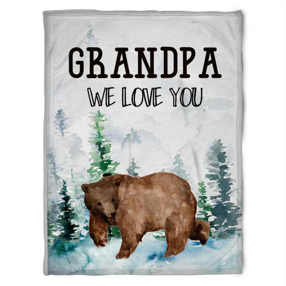 To My Grandpa Beer We Love You Grandpa Fleece Blanket For Grandparents From Granddaughter For Grandson Sofa