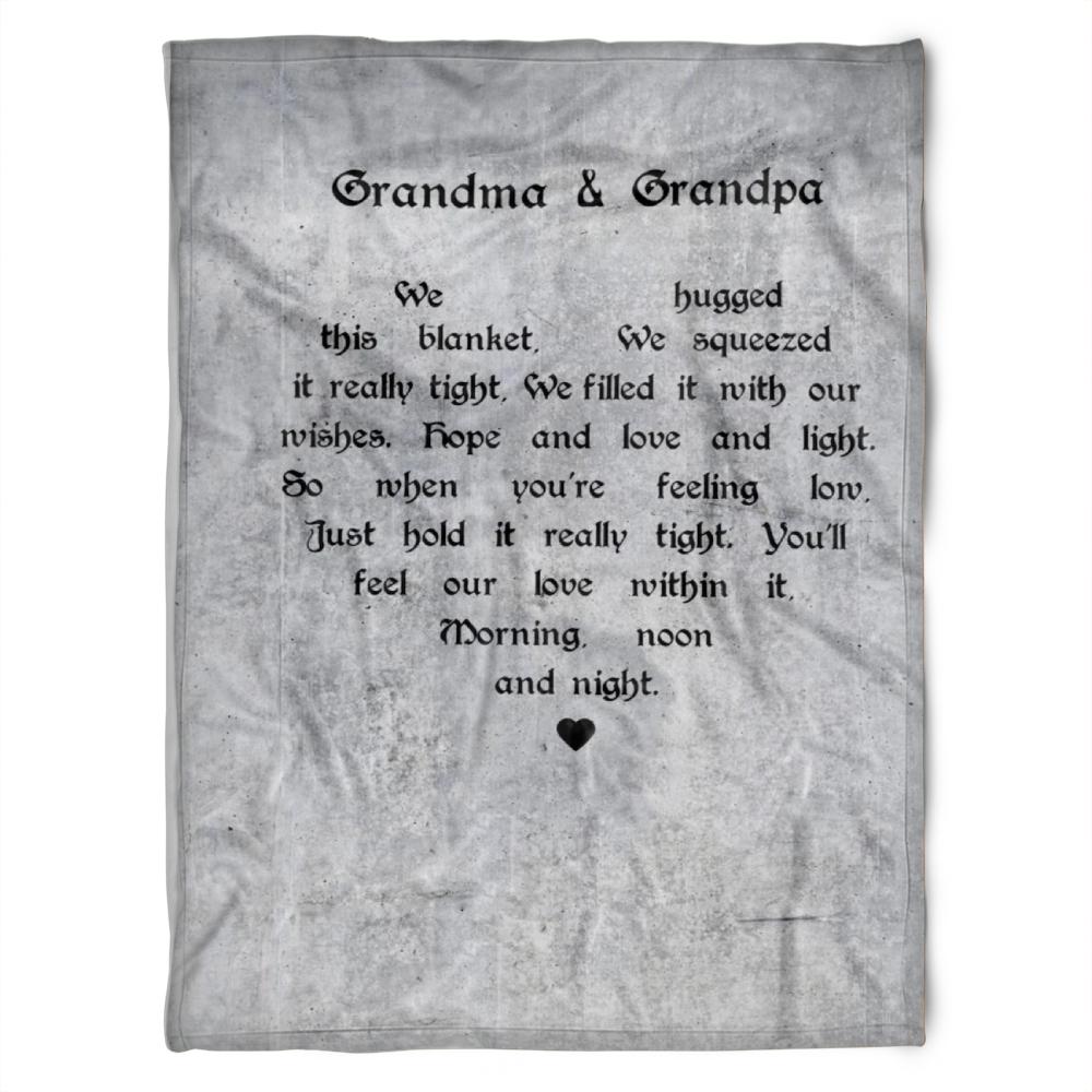 To My Grandparent Morning Moon And Night Fleece Blanket For Grandparents From Granddaughter For Grandson Sofa