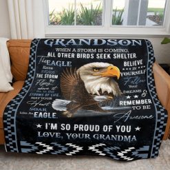 To My Grandson Remember To Be Awesome Fleece Blanket For Family Birthday Grandmother To Grandson