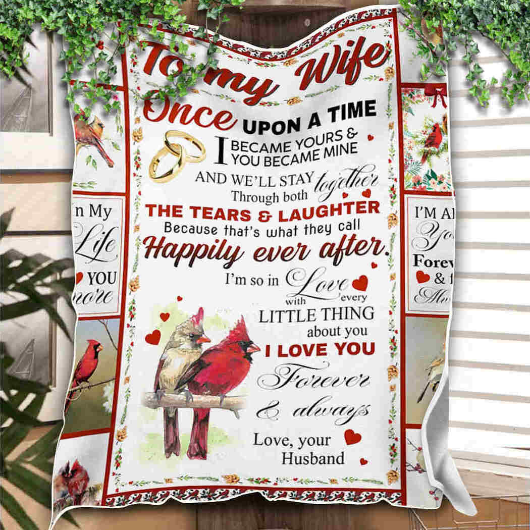 To My Wife Cardinal Bird I Love You Blanket For Wife From Husband Birthday
