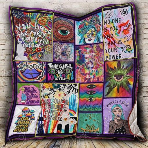 Trippy Hippie Quilt Blanket