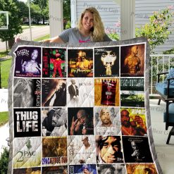 Tupac Shakur Albums Cover Poster Quilt Blanket Ver 2