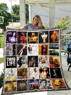 Tupac Shakur Albums Cover Poster Quilt Blanket Ver 2