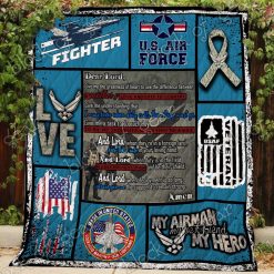 Us Air Force Mom’s Prayer Dear Lord Give Me The Greatness Of Heart Quilt Blanket Great Customized Mother’s Day Perfect Air Force