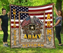 Us Army Veteran Quilt Blanket Th0807