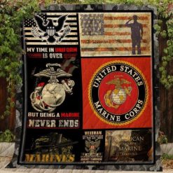 Us Marine Veteran Quilt Blanket