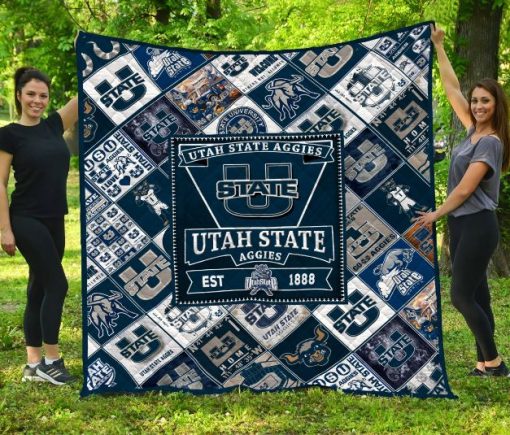 Utah State Aggies Usa Quilt Blanket