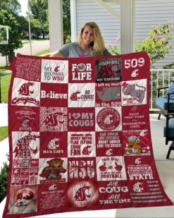 Washington State Cougars Quilt Blanket 0