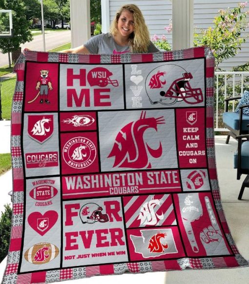 Washington State Cougars Quilt Blanket B080625