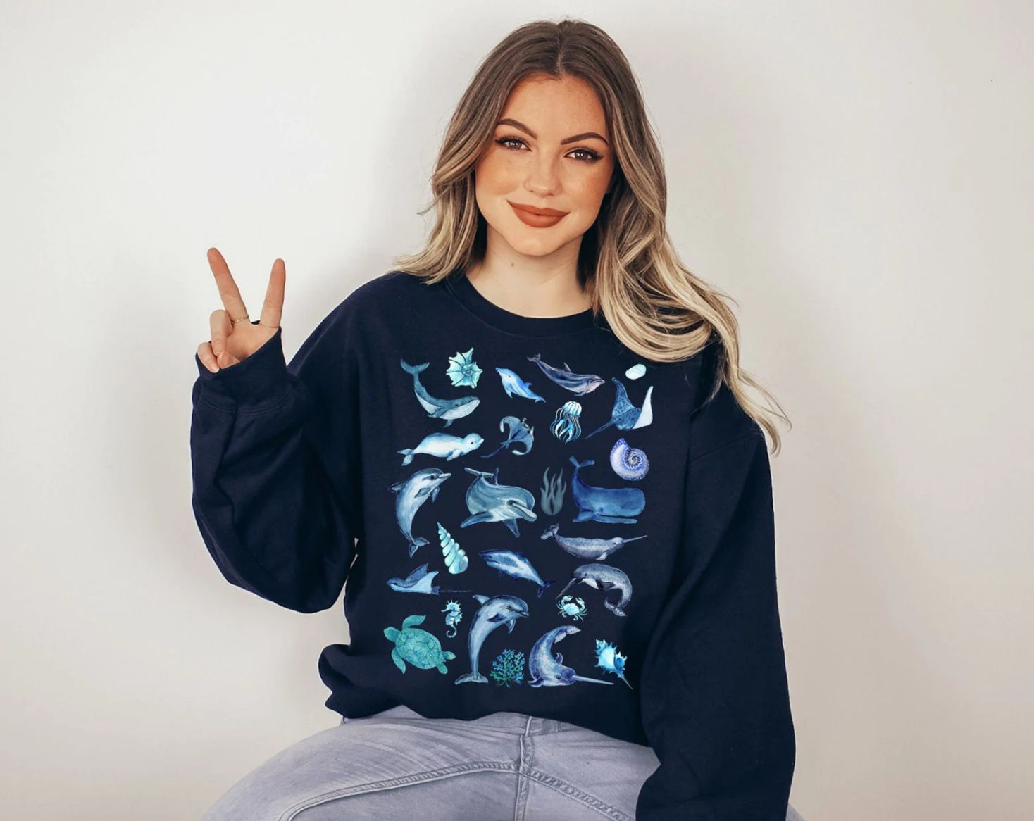 Watercolor Marine Life Sweatshirt