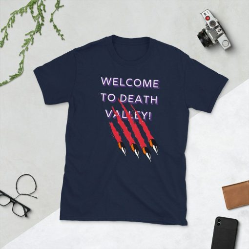 Welcome To Death Valley Claw Slash Design Short Sleeve Unisex T Shirt