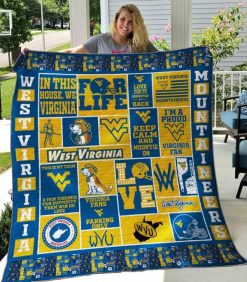 West Virginia Mountaineers Quilt Blanket1