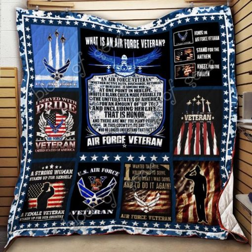 Women Veteran Air Force Quilt Blanket Thh908