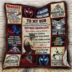 Wrestling Son, Love, Dad Quilt Psl622B