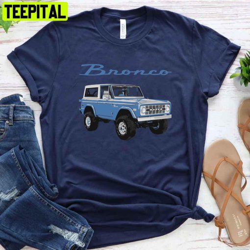 1975 Blue Ford Bronco Jeep Unisex T-Shirt