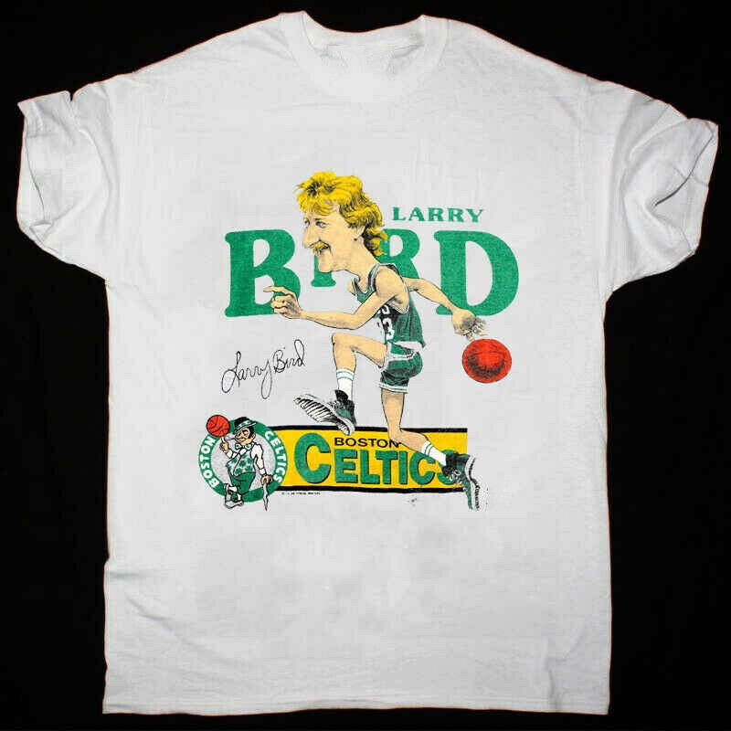 1980s Vintage Style Larry Bird Signature Boston Celtics Basketball Unisex T-Shirt