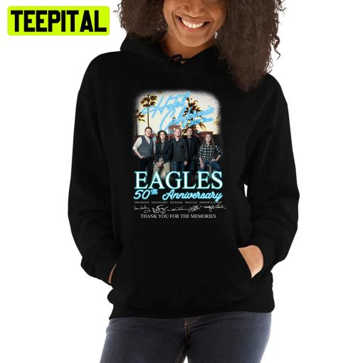 2021 Hotel California Eagles 50th Anniversary Signatures Eagles Band Unisex T-Shirt