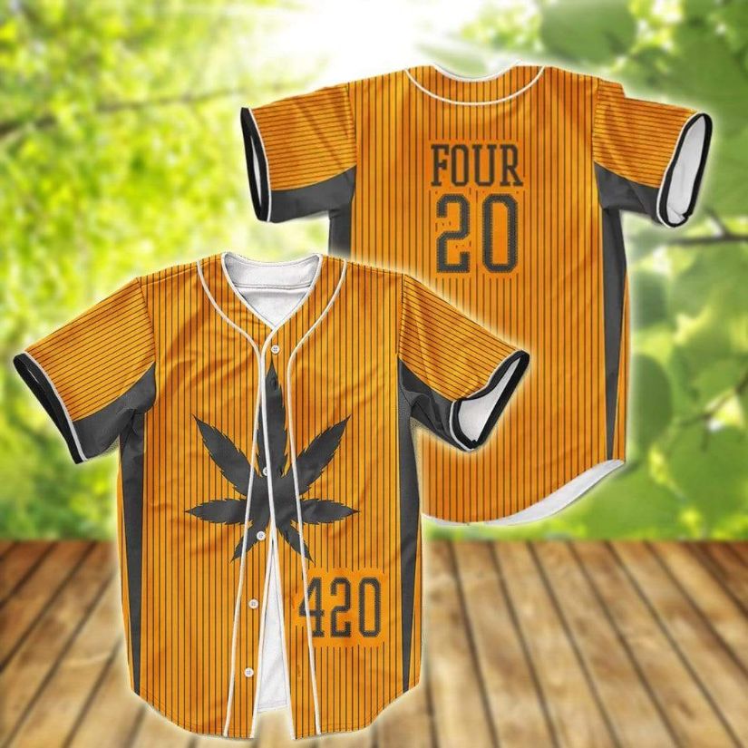 420 Gold Weed Stoner Personalized 3d Baseball Jersey vi