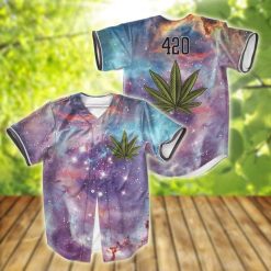 420 Weed Stoner Galaxy Personalized 3d Baseball Jersey vi