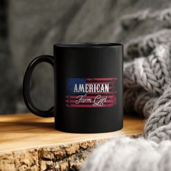 4th Of July Independence Day American Flag American Farm Girl Ceramic Coffee Mug