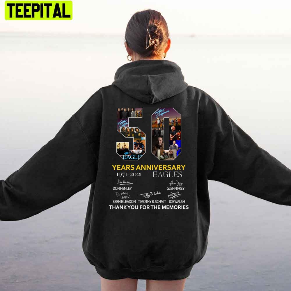 50th Anniversary 1971-2021 Menbers Signature Eagles Band Unisex Hoodie