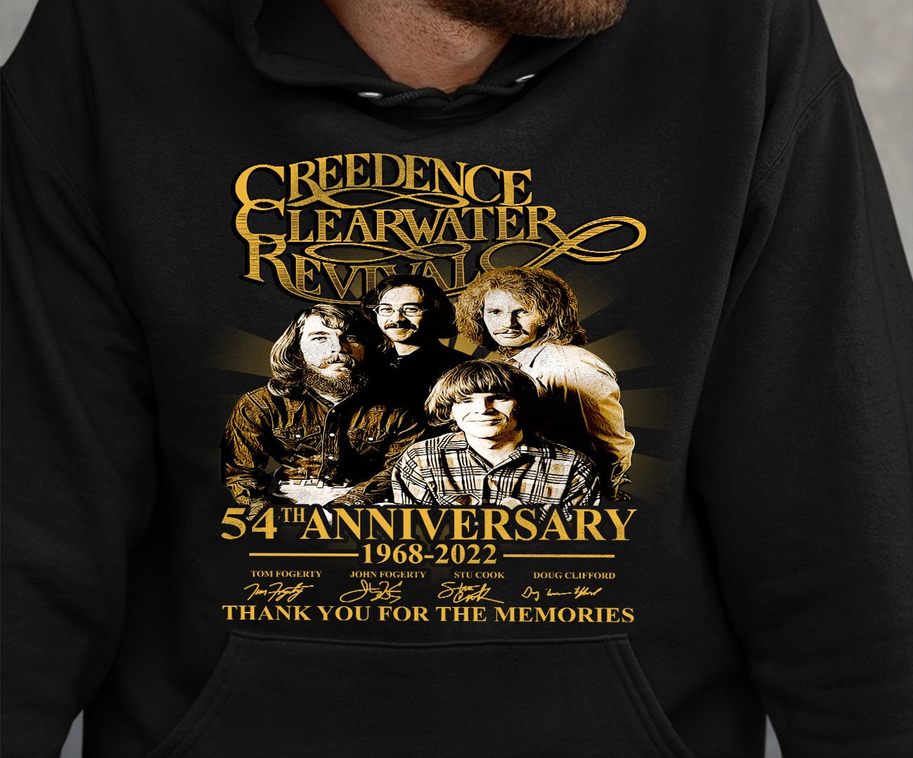 54th Anniversary Creedence Clearwater Revival Rock Band Vintage Style Unisex T-Shirt