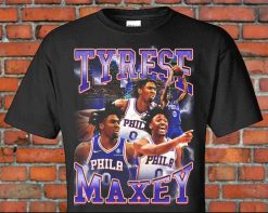 90s Vintage Style Tyrese Maxey Philadelphia 76ers NBA Basketball Unisex T-Shirt