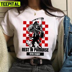 A Mysterious Magazine Little Richard Death In Paradise Rest Grim Reaper Halloween Unisex T-Shirt