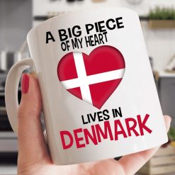 A Piece Of My Heart Lives In Denmark Premium Sublime Ceramic Coffee Mug White