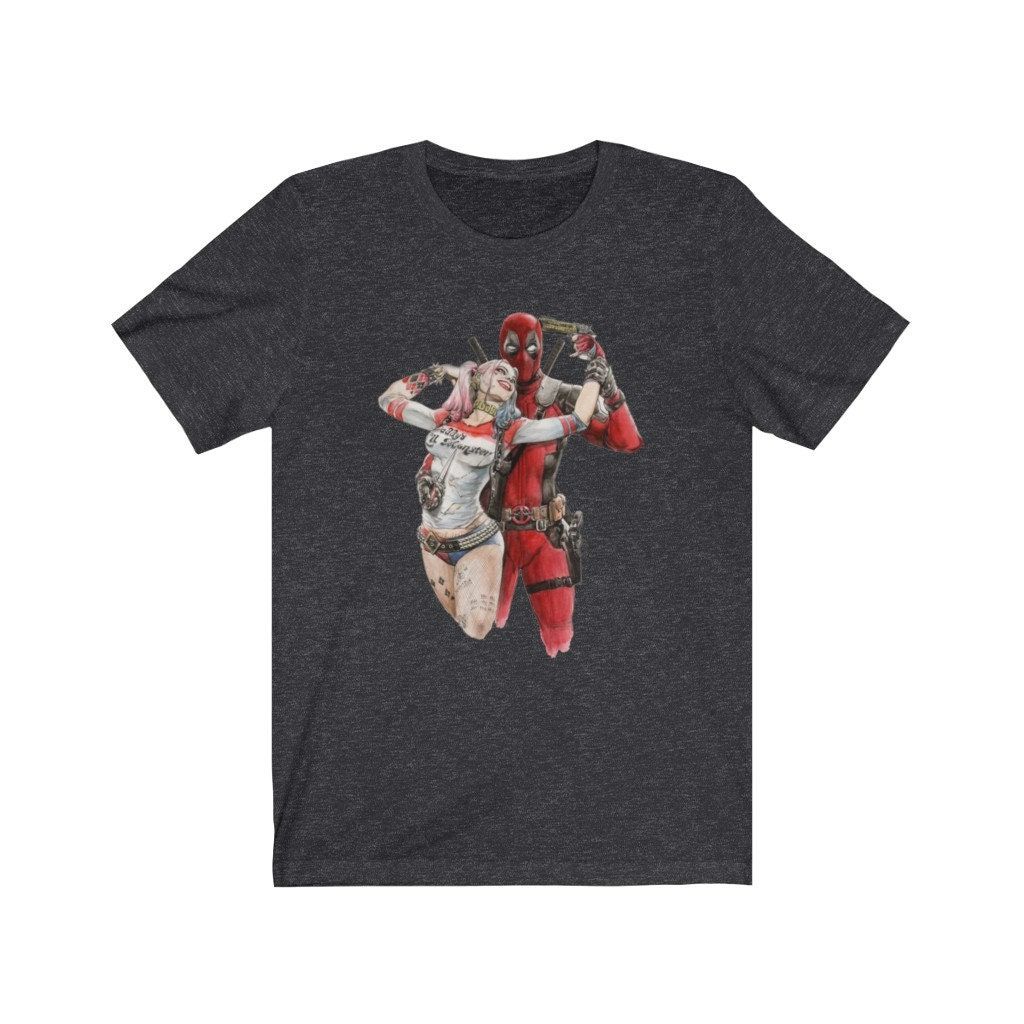 Adult Harley Quinn And Deadpool Tee Shirt