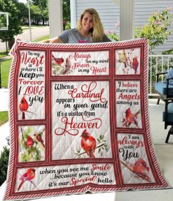 Always On My Mind Forever In My Heart Cardinal Quilt Blanket