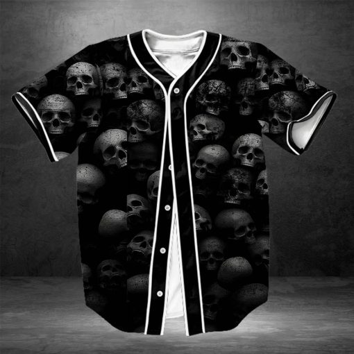 Amazing Skull Black Personalized 3d Baseball Jersey