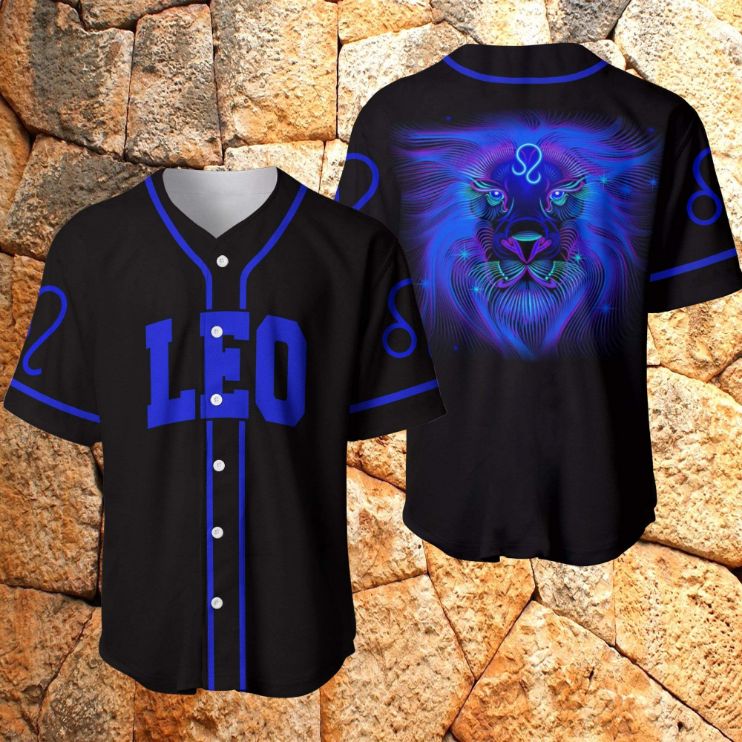 Amazing Zodiac Leo Navy Black Personalized 3d Baseball Jersey