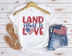 American Flag Heart Land That I Love Memorial Day Unisex T-Shirt