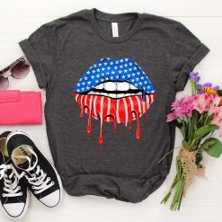 American Flag Lips Memorial Day Unisex T-Shirt