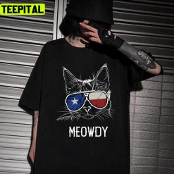 American Flag Meowdy Texas Cat Art Unisex T-Shirt