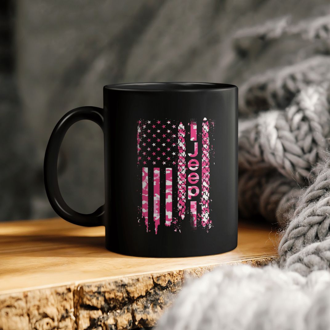 American Jeep American Flag Ceramic Coffee Mug