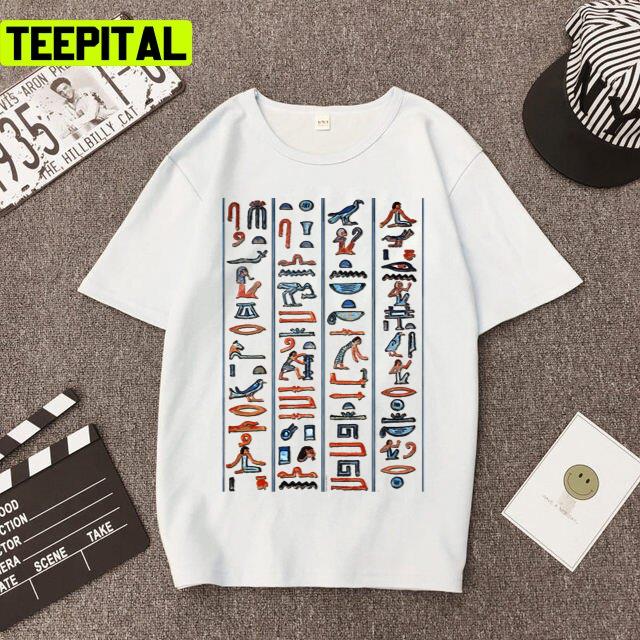 Ancient Egyptian Hieroglyphs Original Colors Unisex T-Shirt