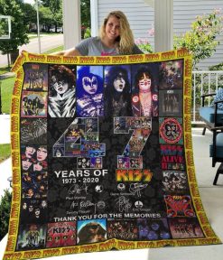 Anniversary 47 Years Of Kiss Rock Band Quilt Blanket