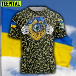 Army Pattern Hey Hey Rise Up Ukraine AOP All Over Print 3D T-Shirt