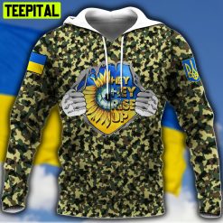 Army Pattern Hey Hey Rise Up Ukraine AOP Hoodie