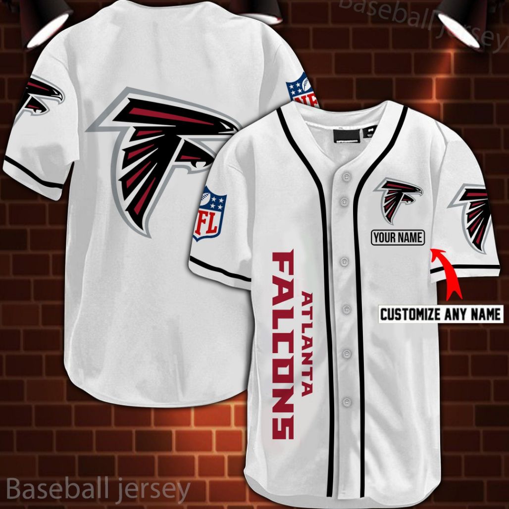 Atlanta Falcons Nfl 3d Digital Printed Personalized Baseball Jersey