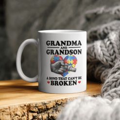 Autism Awareness Grandma And Grandson A Bond That Cant Be Broken Ceramic Coffee Mug