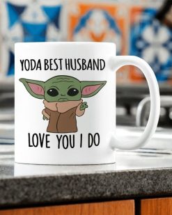 Baby Yoda Best Husband Love You I Do Premium Sublime Ceramic Coffee Mug White