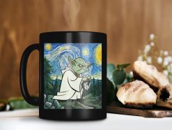Baby Yoda In Canvas Mug Starry Night Mug Van Gogh Mug Star Wars Lover Gift The Child Lover Mug 2 Premium Sublime Ceramic Coffee Mug Black