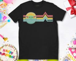 Baby Yoda Star Wars The Mandalorian The Child Rainbow Chest Lines Unisex T-Shirt