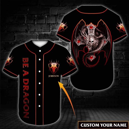 Be A Dragon Christian Lovers Custom Personalized Name Baseball Jersey
