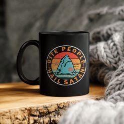 Bite People Hail Satan Shark Ceramic Coffee Mug